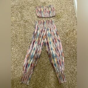 MISA Los Angeles Vega Pants with matching Roksana Bandeau Top- Size Small